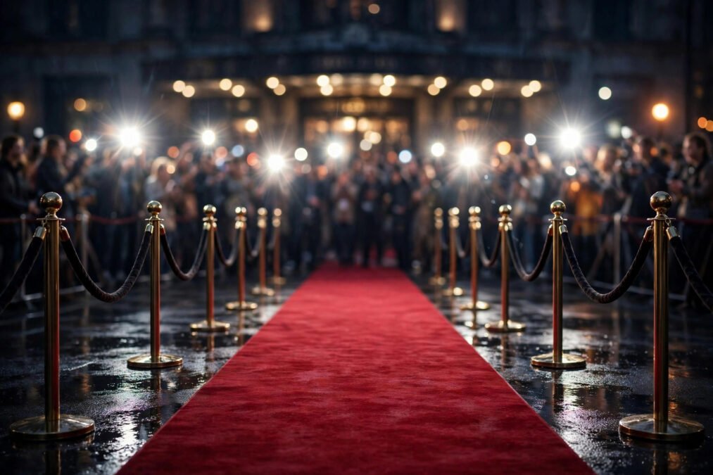malachi barton Red carpet at a film premiere at night with camera flashes, illustrating the Zombies 4 premiere era of Malachi Barton's career