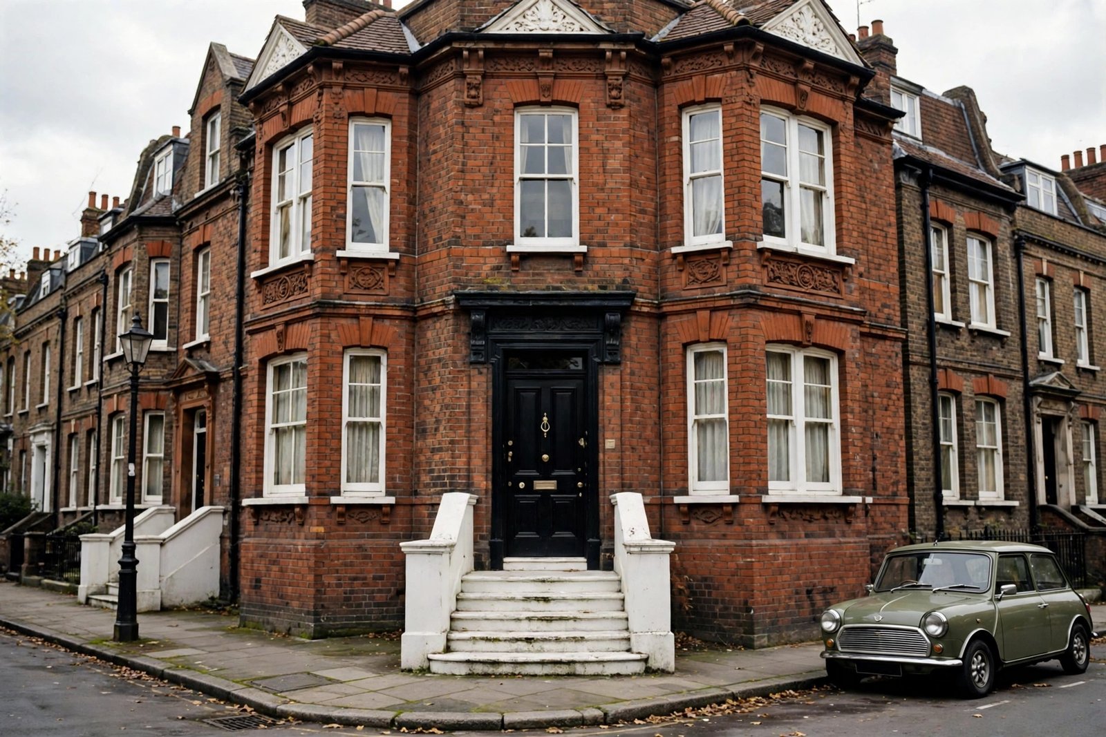 An Edwardian London townhouse of the kind seen in the period drama Upstairs, Downstairs