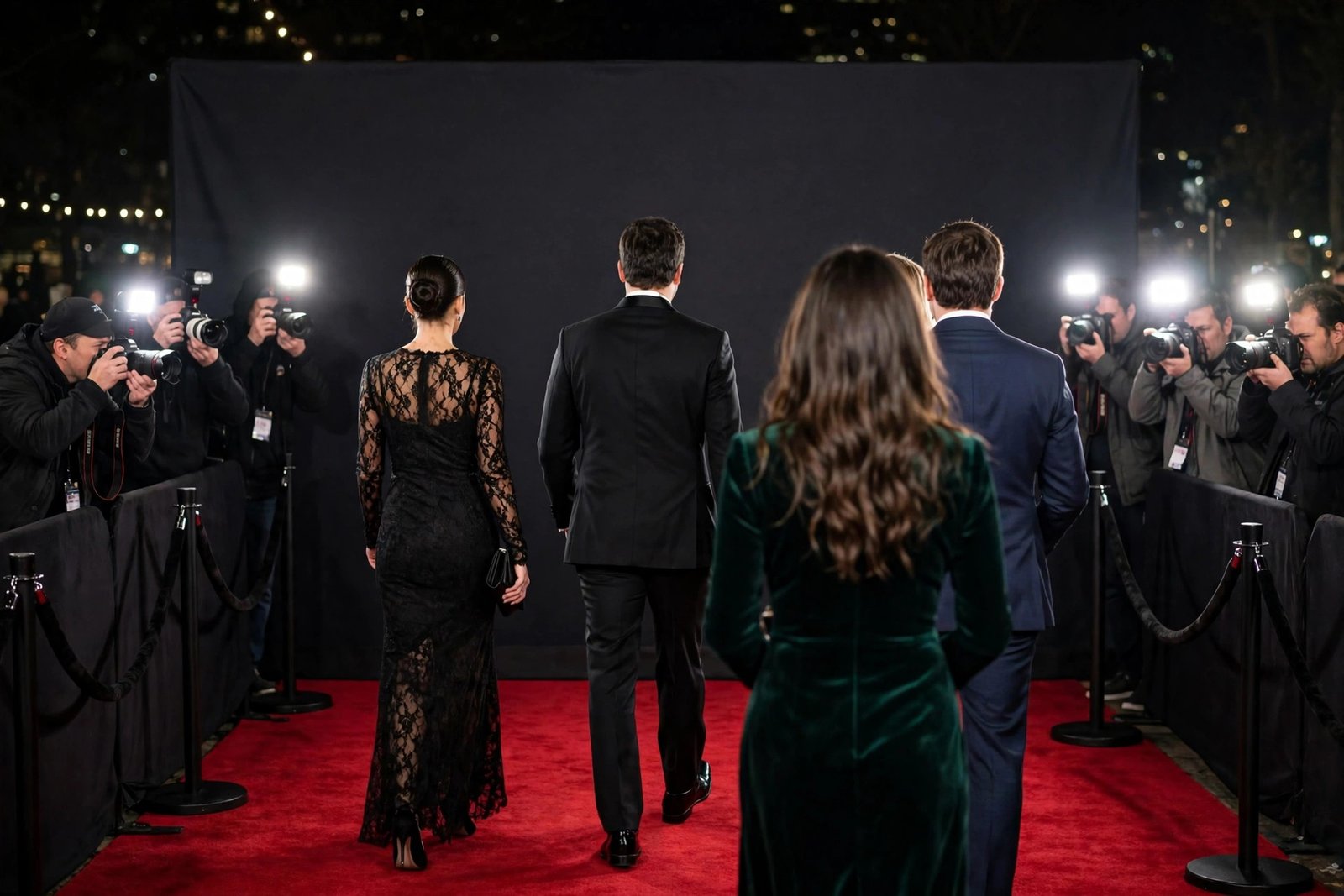 tess daly Guests arriving on the red carpet at a television awards ceremony as photographers take pictures