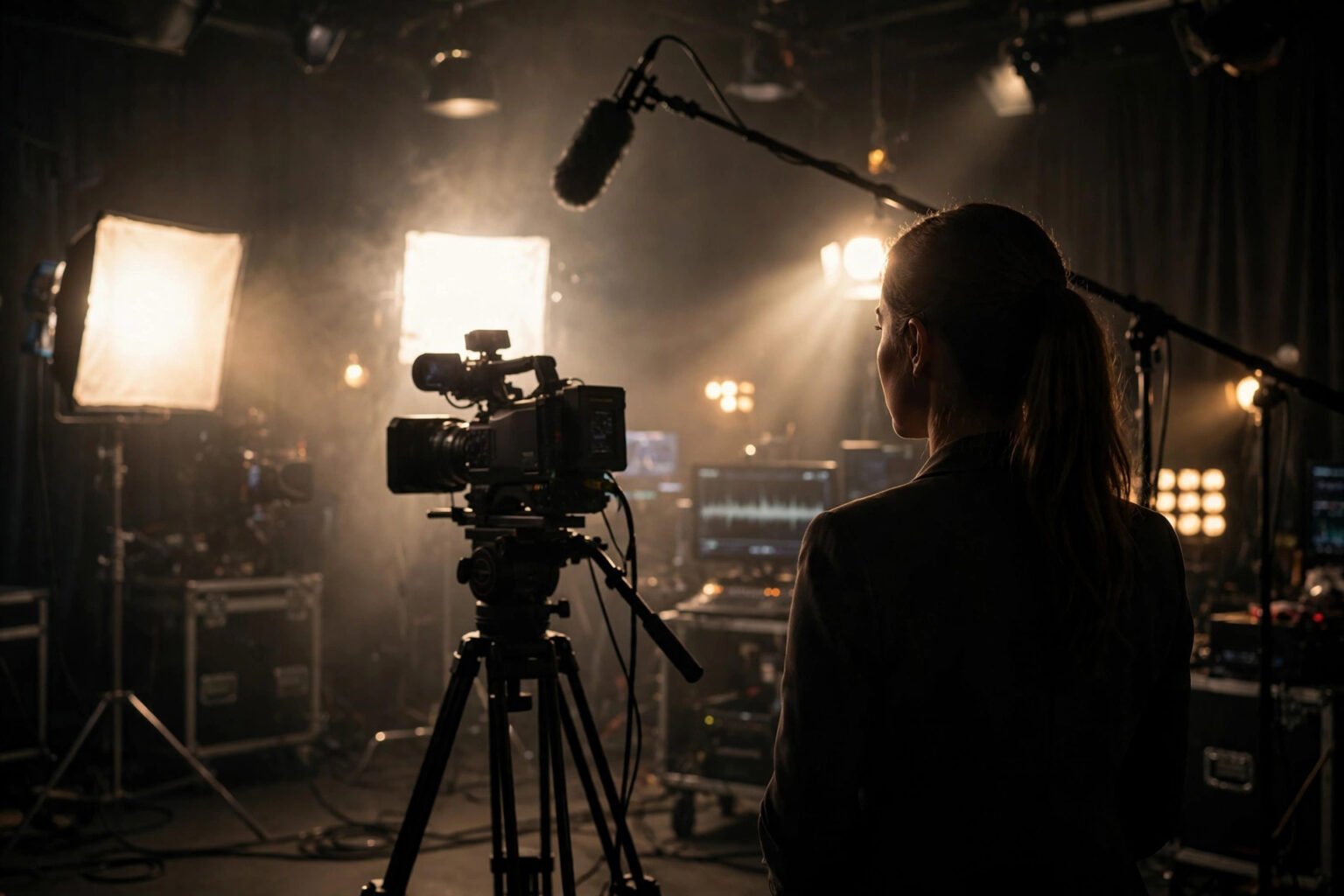 Zara McDermott: From Love Island to BBC Documentary Maker Documentary presenter filming an interview in a television studio for a BBC-style factual programme